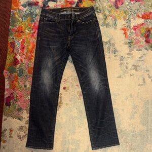 American Eagle Outfitters Men's Dark Blue Jeans